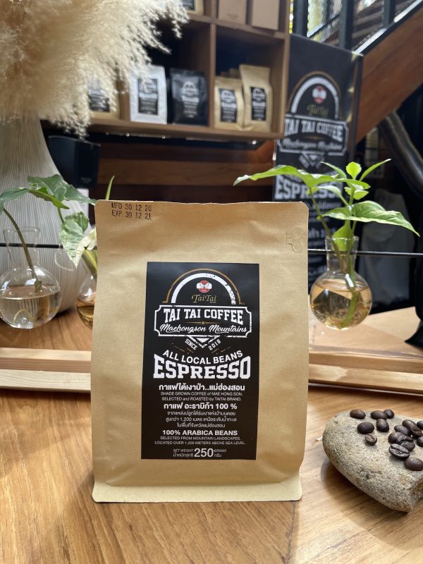 เมล็ดกาแฟคั่ว (คั่วระดับกลาง) กาแฟอะราบิก้า Premium 100% จากจังหวัดแม่ฮ่องสอน