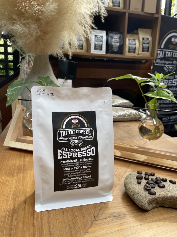 เมล็ดกาแฟคั่ว (คั่วระดับอ่อน) กาแฟอะราบิก้า Premium 100% จากจังหวัดแม่ฮ่องสอน